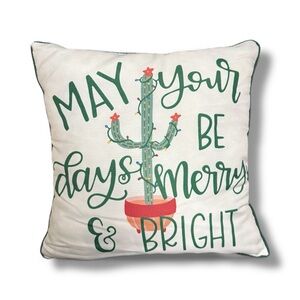 Holiday Pillow with Cactus Design
